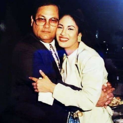 Abraham Quintanilla with his daughter Selena Quintanilla.